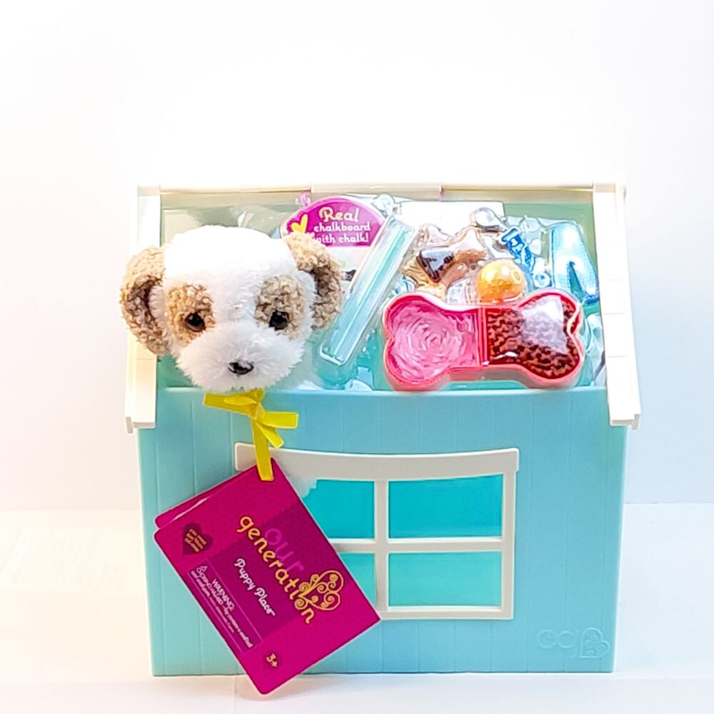 Our Generation Puppy Place Plush & Dog House Accessory Set For 18" Dolls NIB